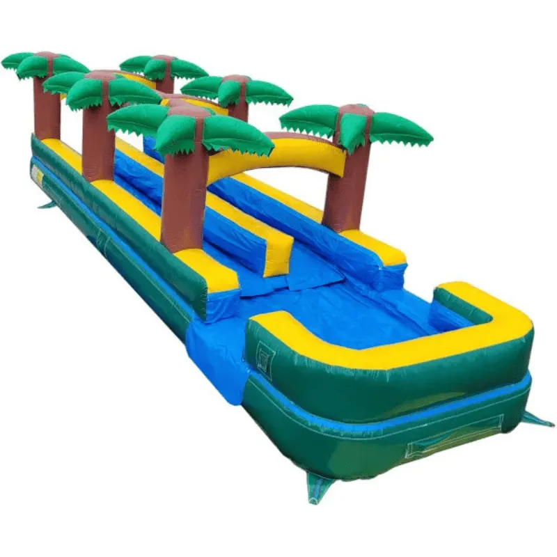 19'H 2-Lane Palm Tree Screamer Water Slide w/ Slip n Splash