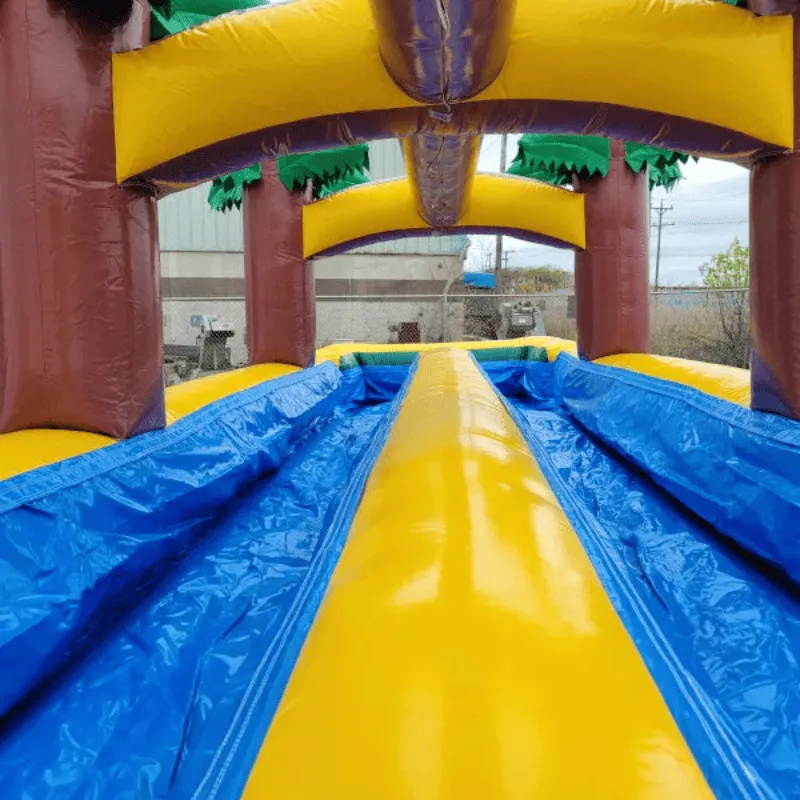 19'H 2-Lane Palm Tree Screamer Water Slide w/ Slip n Splash