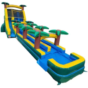 19'H 2-Lane Palm Tree Screamer Water Slide w/ Slip n Splash
