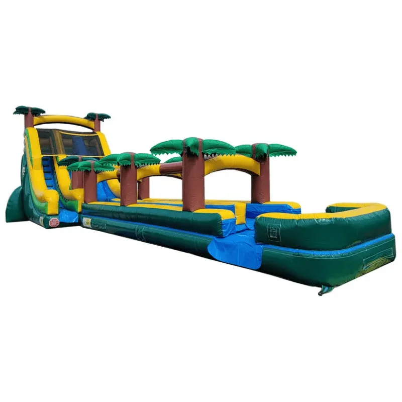 19'H 2-Lane Palm Tree Screamer Water Slide w/ Slip n Splash