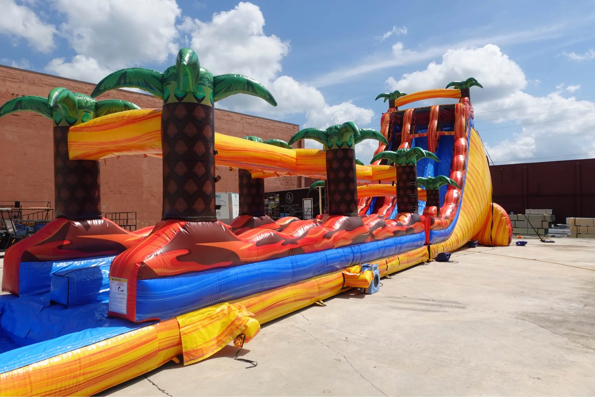 24ft Fiesta Fire DL 2pc Commercial Water Slide with Inflatable Slip & Slide