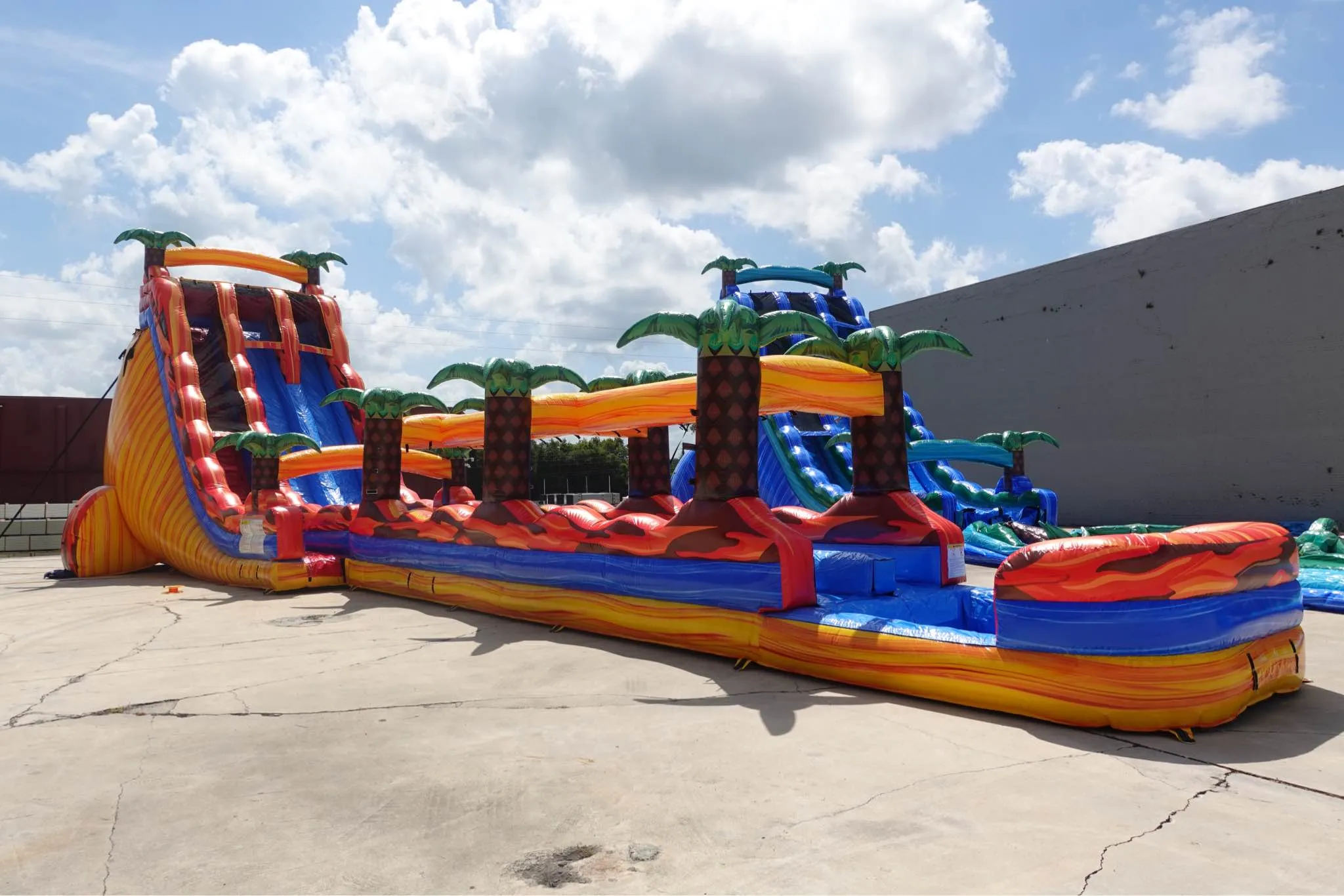 24ft Fiesta Fire DL 2pc Commercial Water Slide with Inflatable Slip & Slide