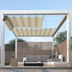 3'×12' Pergola Shade Cover Retractable Pergola Replacement Canopy Slide Shade Sail with Cable Hardware for Outdoor Patio Porch Garage Deck Backyard Awning