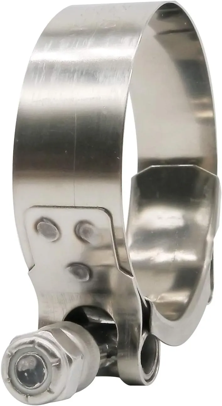3" T-Bolt Hose O.D. Clamp - Working Range 2.81" - 3.11" Clamp for 3 inch Hose OD, Stainless Steel Bolt, Stainless Steel Band Floating Bridge and Nylon Insert Locknut (71mm - 79mm, 2 pack)