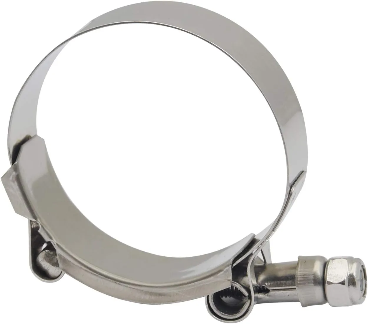 3" T-Bolt Hose O.D. Clamp - Working Range 2.81" - 3.11" Clamp for 3 inch Hose OD, Stainless Steel Bolt, Stainless Steel Band Floating Bridge and Nylon Insert Locknut (71mm - 79mm, 2 pack)
