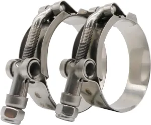 3" T-Bolt Hose O.D. Clamp - Working Range 2.81" - 3.11" Clamp for 3 inch Hose OD, Stainless Steel Bolt, Stainless Steel Band Floating Bridge and Nylon Insert Locknut (71mm - 79mm, 2 pack)