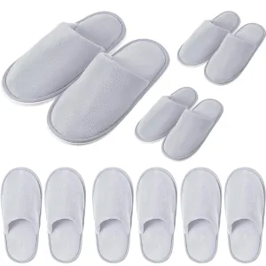 6 Pairs Kids Disposable Slippers Non Slip Closed Toe Spa Slippers Comfortable House Spa Indoor Outdoor for 4-12 Years Old Boys Girls Party Hotel Travel(Grey,S)