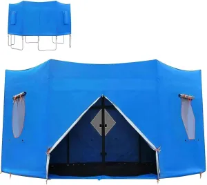 6FT/8FT/10FT/12FT/14FT/15FT Trampoline Tent, Trampoline Tent Cover, Waterproof Oxford Trampoline Canopy, Trampoline Sun shade for 6 Straight Pole Round Trampoline(15FT), Blue