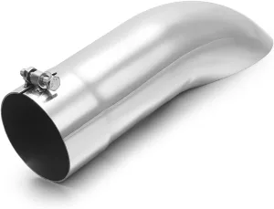 A-KARCK Turn Down Exhaust Tip 3.5" Inlet, Polished Tailpipe Tip with 3.5" Inlet & Outlet 12" Overall Length, Stainless Steel Structure for High Temperature Resistance