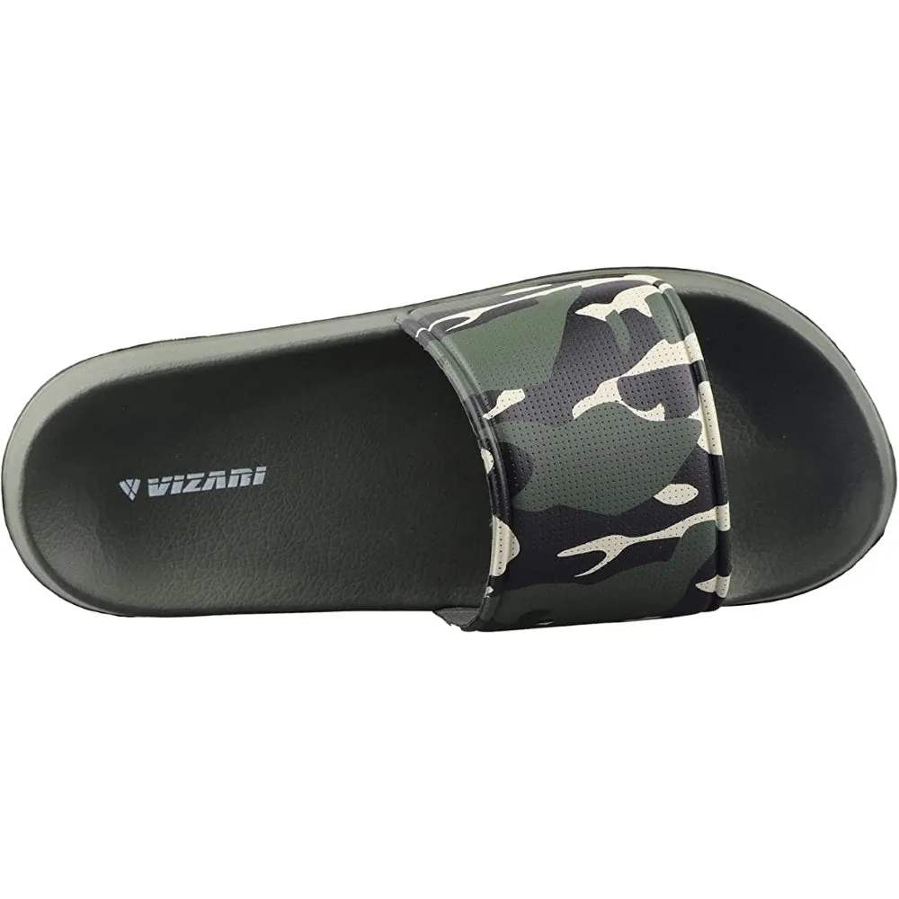 Adult Camo Soccer Slide Sandals - Green Khaki