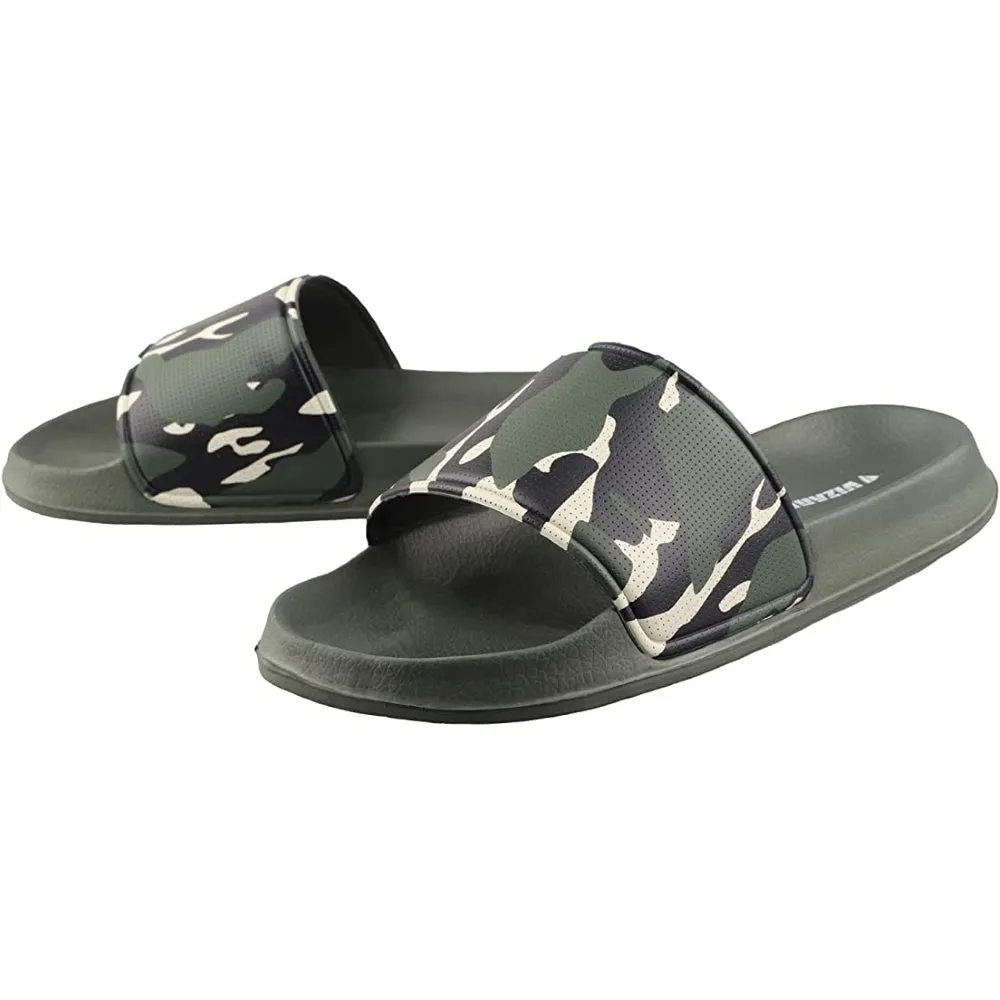 Adult Camo Soccer Slide Sandals - Green Khaki