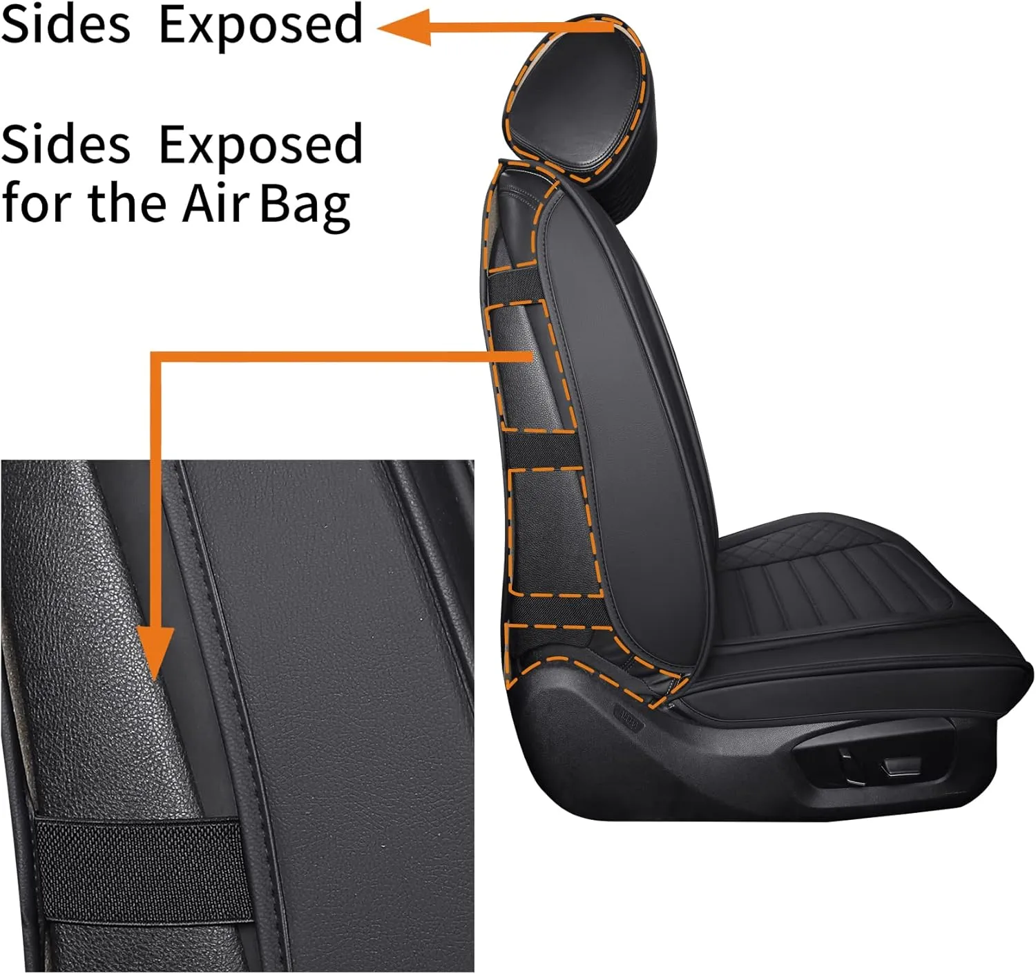 Aierxuan Front Car Seat Covers Universal Fit for Toyota Highlander Prius Camry Rav4 Yaris Sienna FJ Cruiser Outback Honda Jeep Ford Hyundai with Waterproof Leather(2PCS Front,Black A)