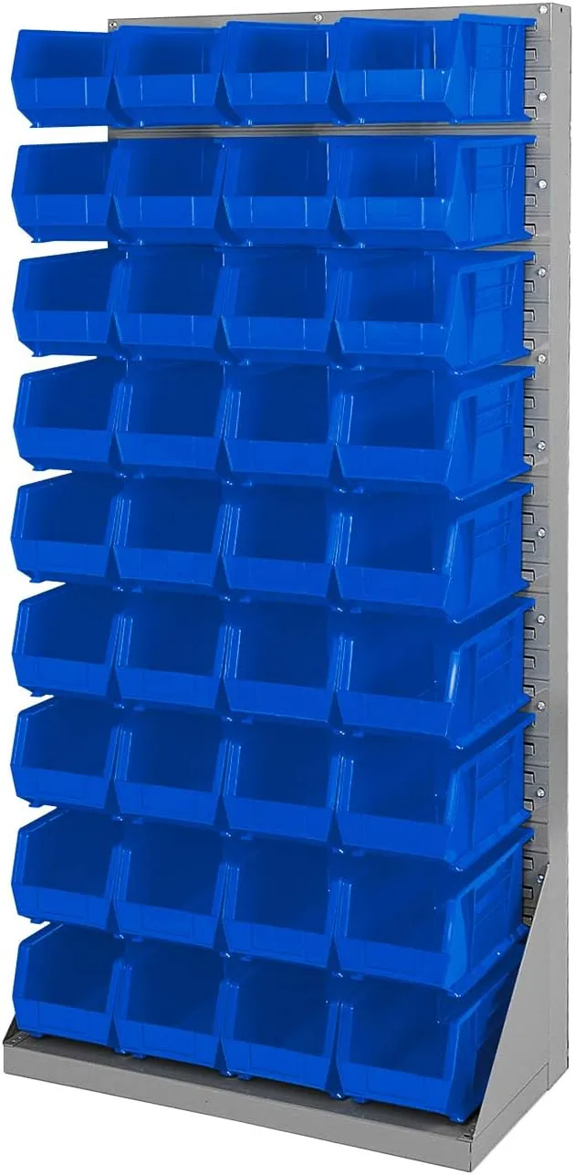 Akro-Mils 30240 AkroBins Plastic Storage Bins, Space-Saving Stackable Bins for Garage, Pantry, Craft Organization, 15-Inch x 8-Inch x 7-Inch, Blue, 12-Pack