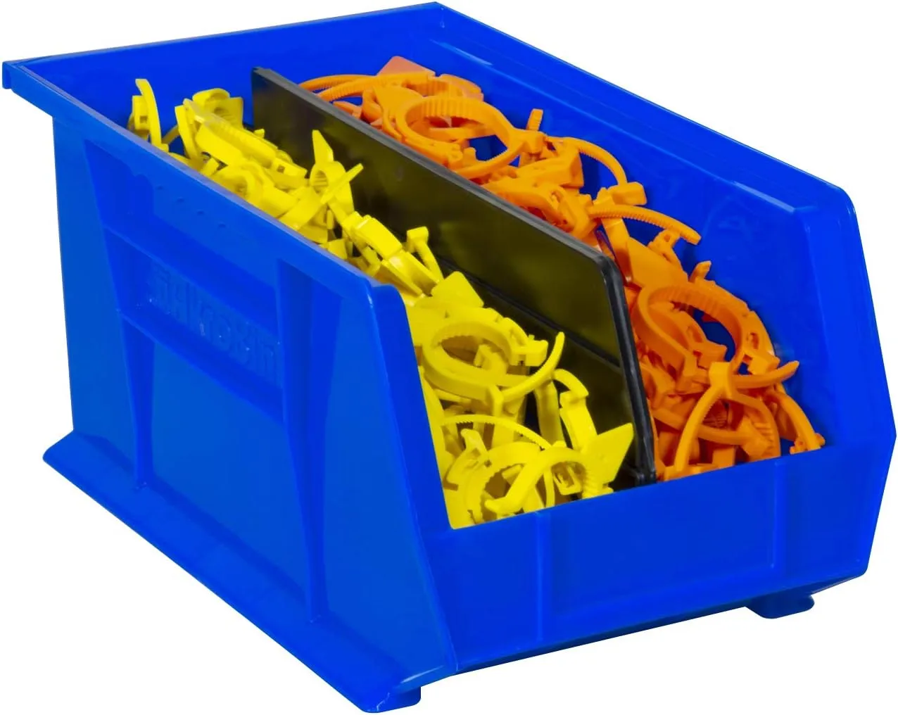 Akro-Mils 30240 AkroBins Plastic Storage Bins, Space-Saving Stackable Bins for Garage, Pantry, Craft Organization, 15-Inch x 8-Inch x 7-Inch, Blue, 12-Pack