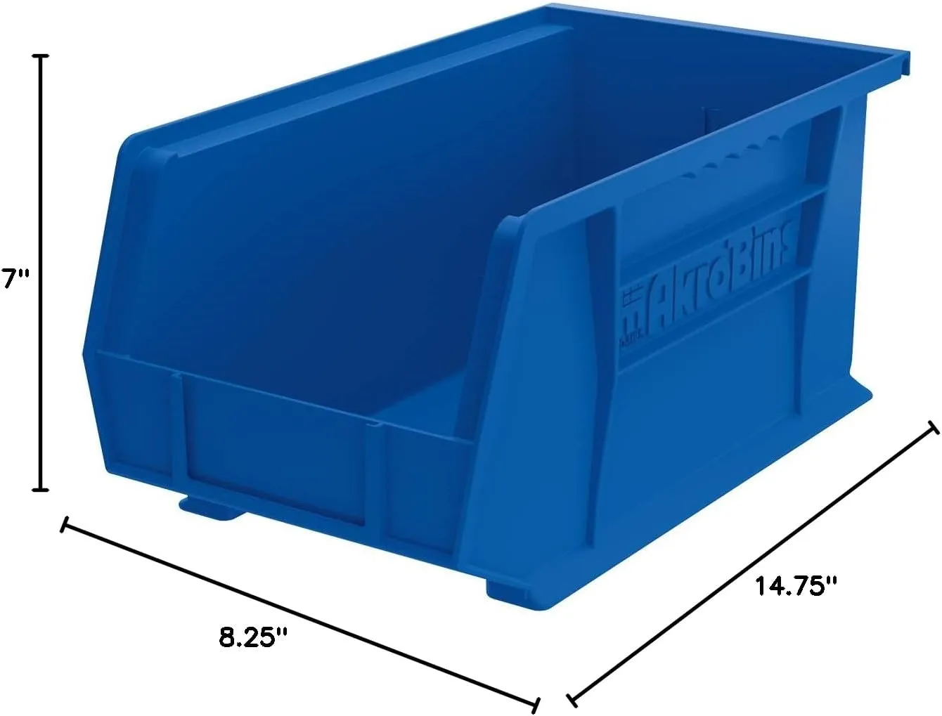 Akro-Mils 30240 AkroBins Plastic Storage Bins, Space-Saving Stackable Bins for Garage, Pantry, Craft Organization, 15-Inch x 8-Inch x 7-Inch, Blue, 12-Pack