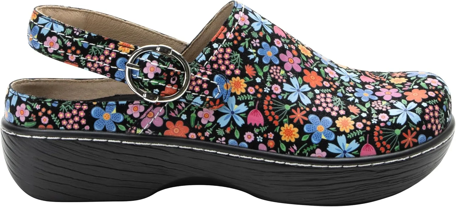 Alegria Women's Olie Slingback Clog Leather Slide
