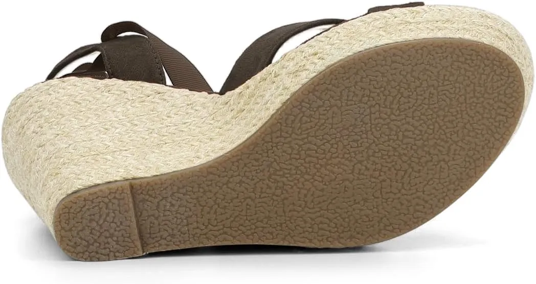 Allegra K Women's Espadrille Platform Lace Up Wedges Sandals