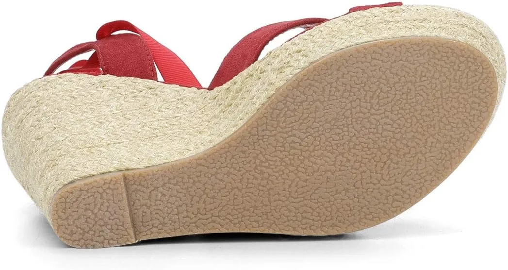 Allegra K Women's Espadrille Platform Lace Up Wedges Sandals