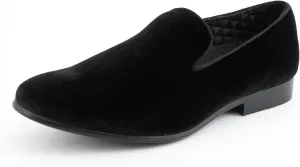 Amali Fishman Men’s Dress Shoes Plush Velvet with a Quilted Design Slip-on Driver Shoes for Men Velvet Loafers The Original Smoking Men Tuxedo Slipper Shoes