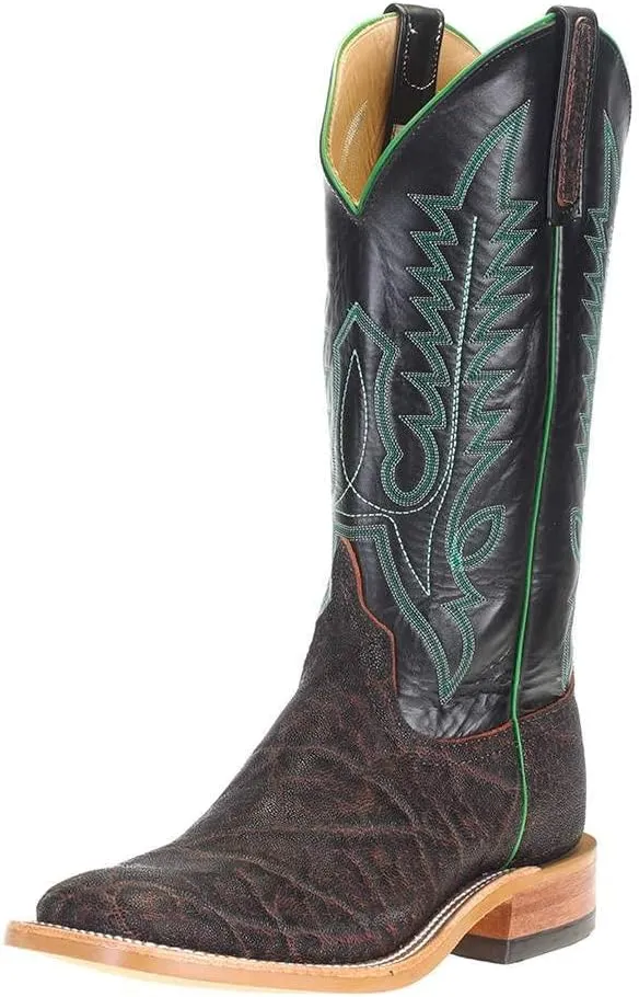 Anderson Bean Men's Bark Vintage Elephant 13" Black Glove Top Square Toe Boots Black 10.5 D