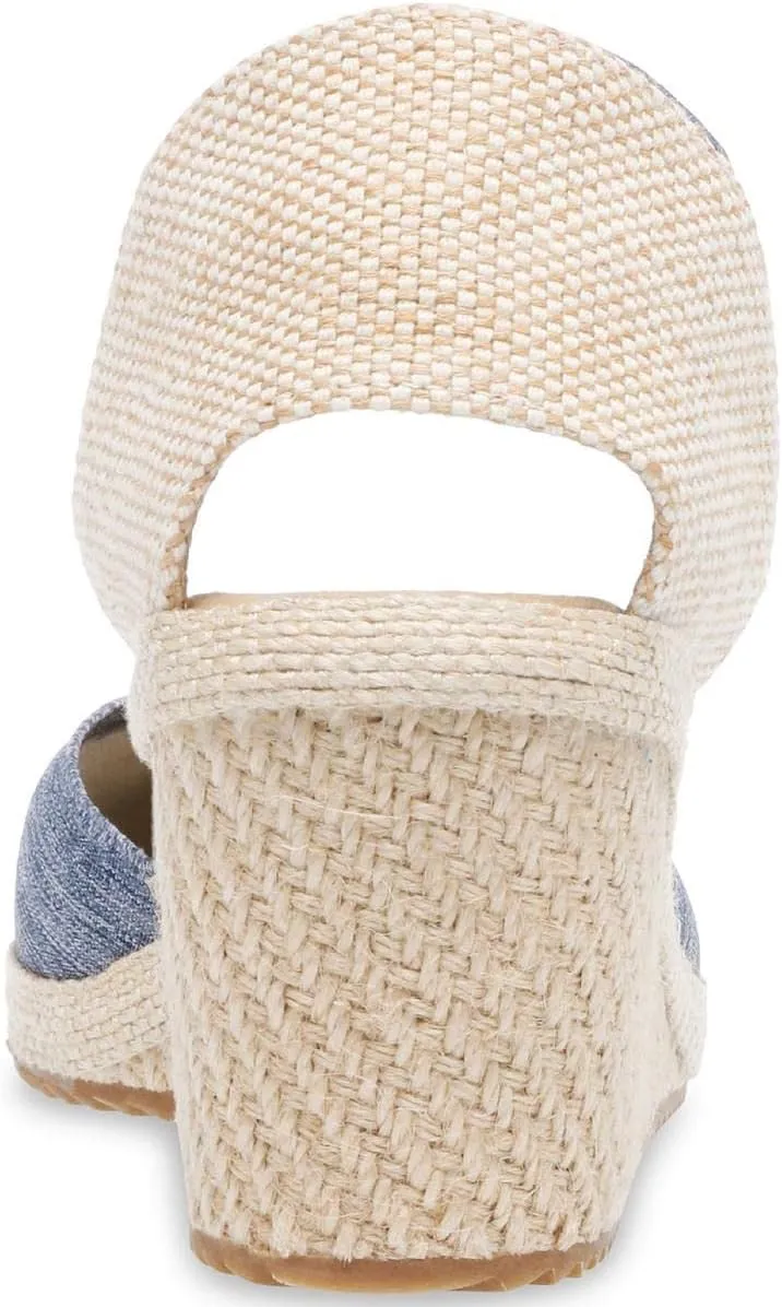 Anne Klein Womens Zoey Canvas Ankle Strap Espadrille Heels