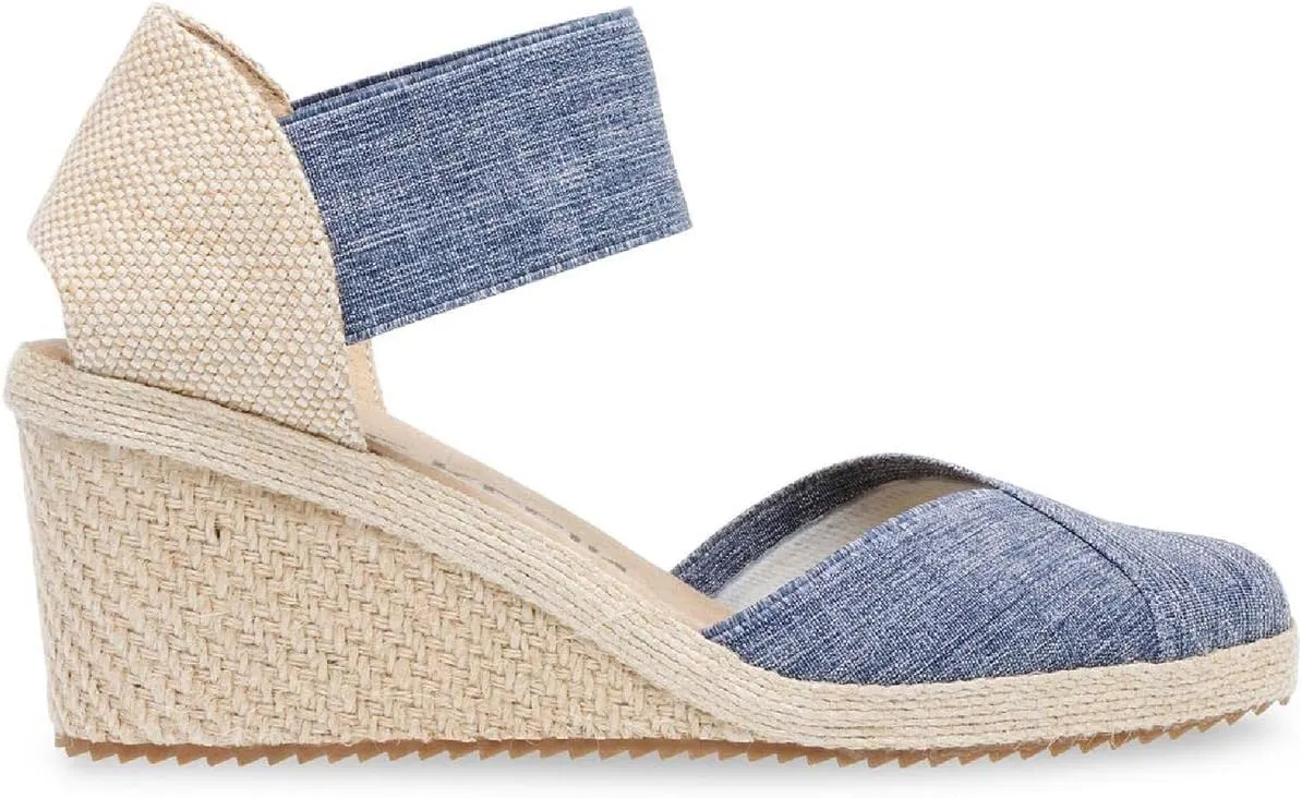 Anne Klein Womens Zoey Canvas Ankle Strap Espadrille Heels