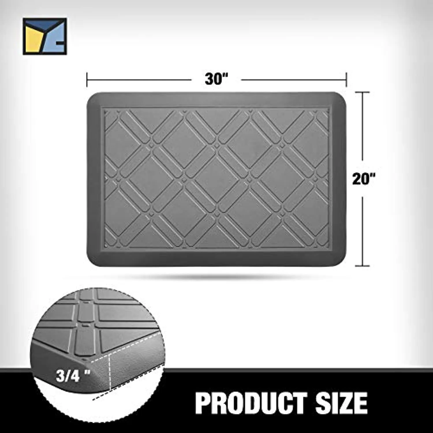 Anti Fatigue Mat Comfort Mat, Ergonomically Engineered, Waterproof Non Slip 20x30x3/4-Inch