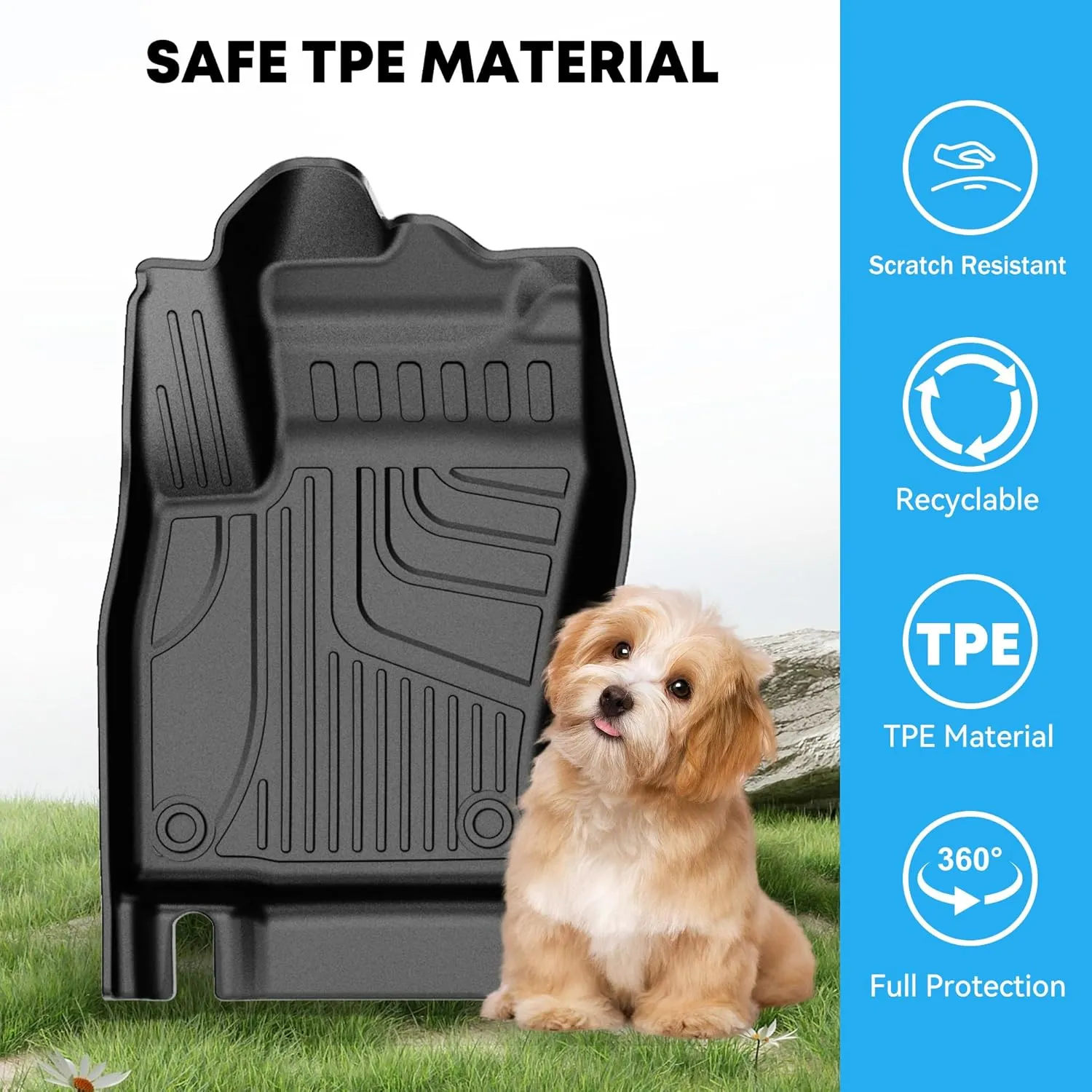 AOMSAZTO Floor Mats Fit for 2025 Nissan Kicks SV/SR/S | All Weather 3D Protection | 1st & 2nd Row Car Mats, Black