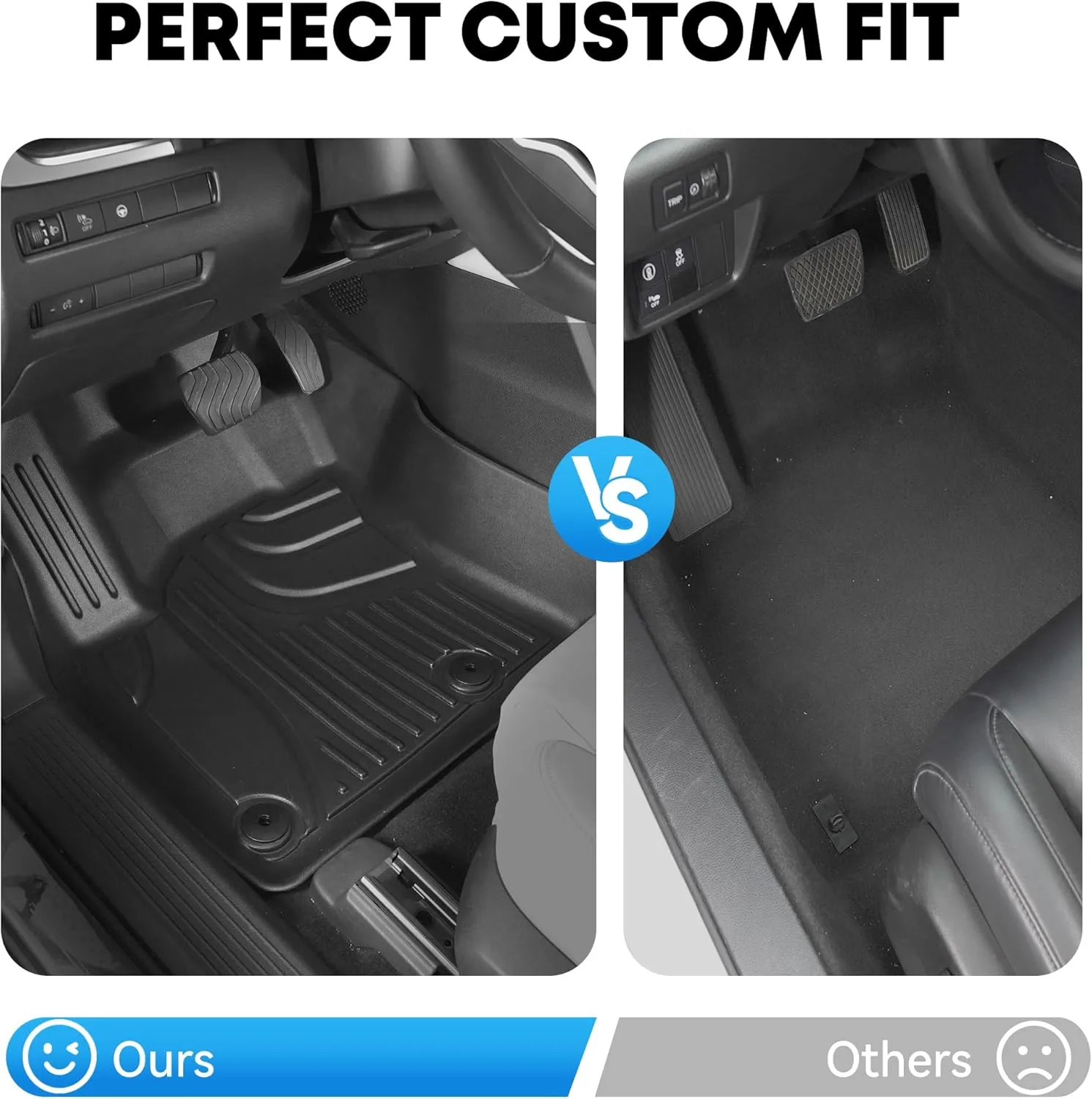 AOMSAZTO Floor Mats Fit for 2025 Nissan Kicks SV/SR/S | All Weather 3D Protection | 1st & 2nd Row Car Mats, Black