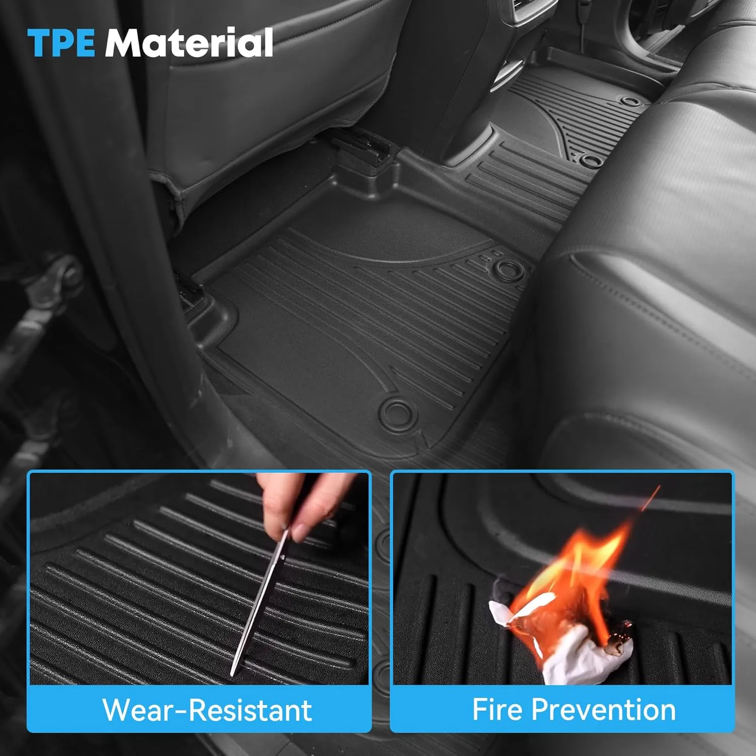 AOMSAZTO Floor Mats Fit for 2025 Nissan Kicks SV/SR/S | All Weather 3D Protection | 1st & 2nd Row Car Mats, Black