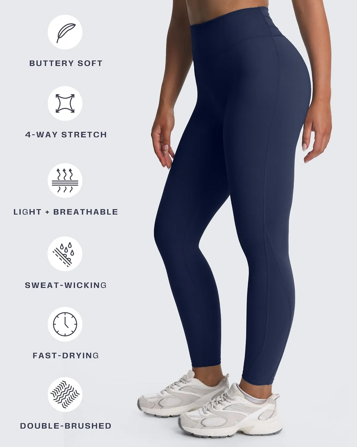 Aoxjox High Waisted Workout Leggings for Women Trinity Yoga Pants 26.5"