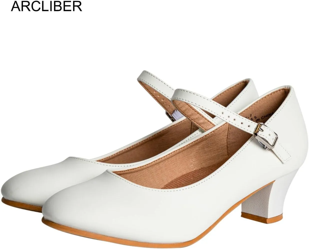 ARCLIBER Character Shoes for Women Ankle Strap 1.55" Dance Heels for Ballroom Salsa Tango