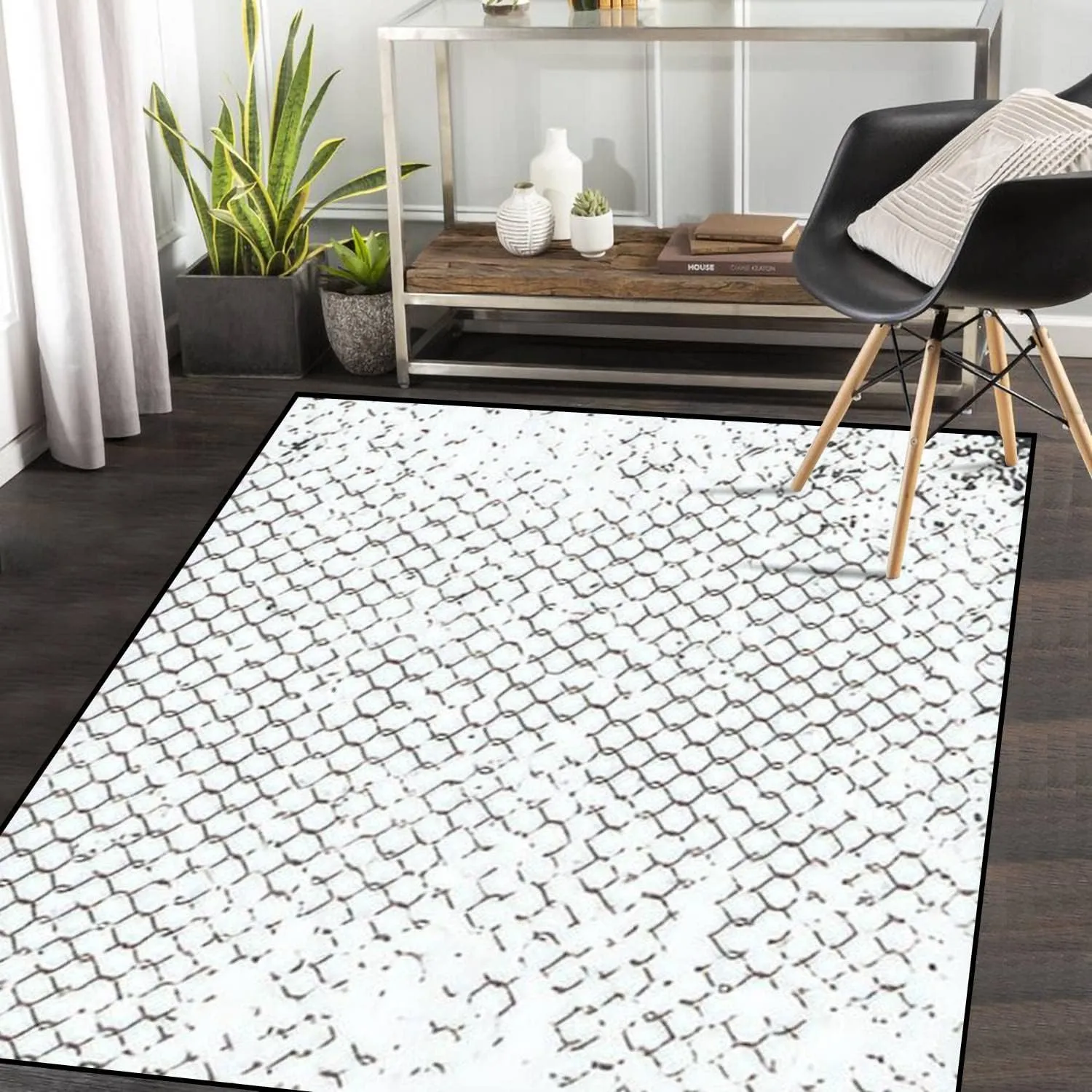 Area Rug Distress Diagonal Striped Overlay Grid Mesh Net Texture for You Empty Non-Slip Soft Carpet Floor Mat Indoor Outdoor Runner Rugs Yoga Mat Home Decor for Living Room Bedroom