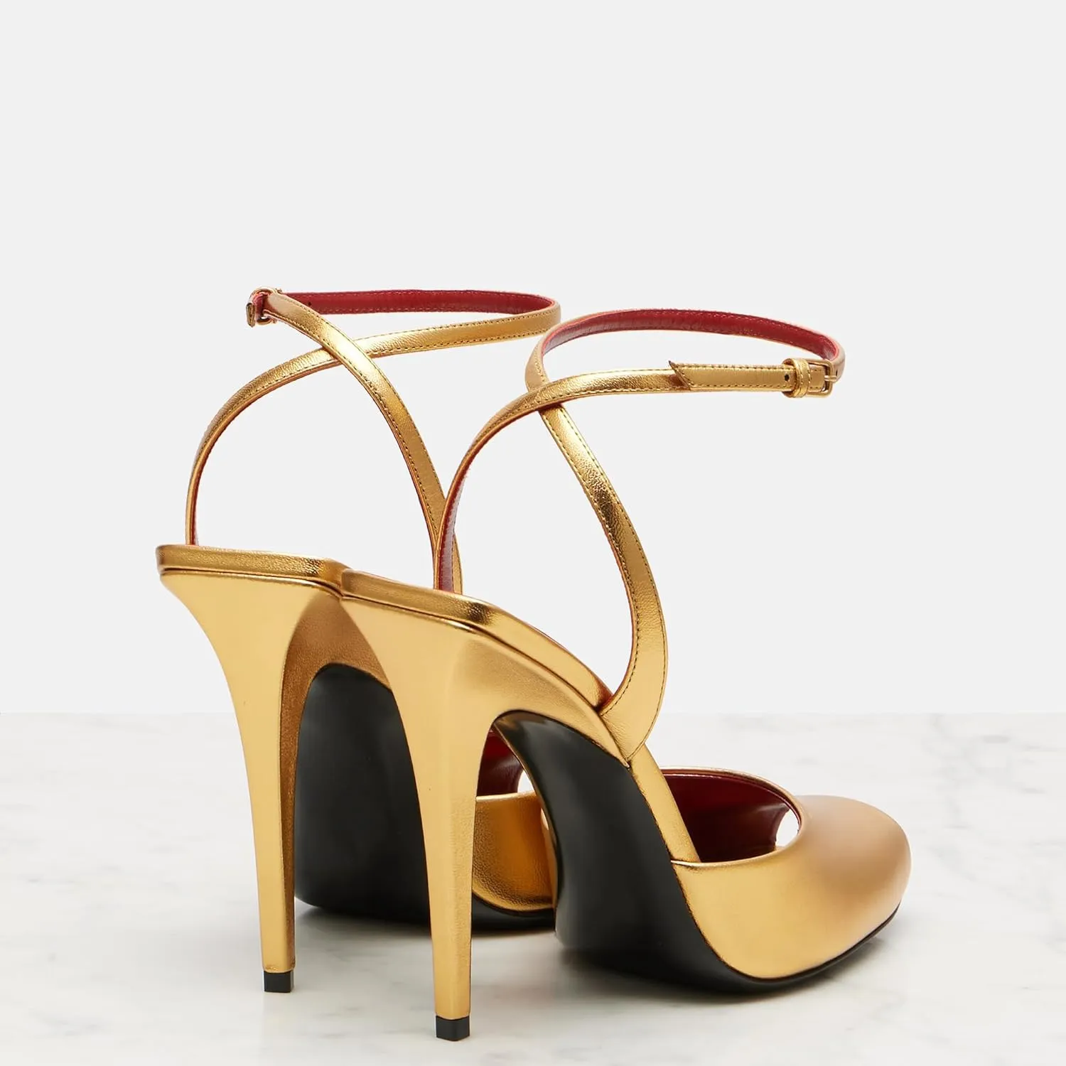 Arqa Stiletto High Heel Sandals for Women Covered Adjustable Ankle Strap Peep Toe Sandal Office Party Dressy Pumps Sexy Elegant Wedding Open Toe Shoes