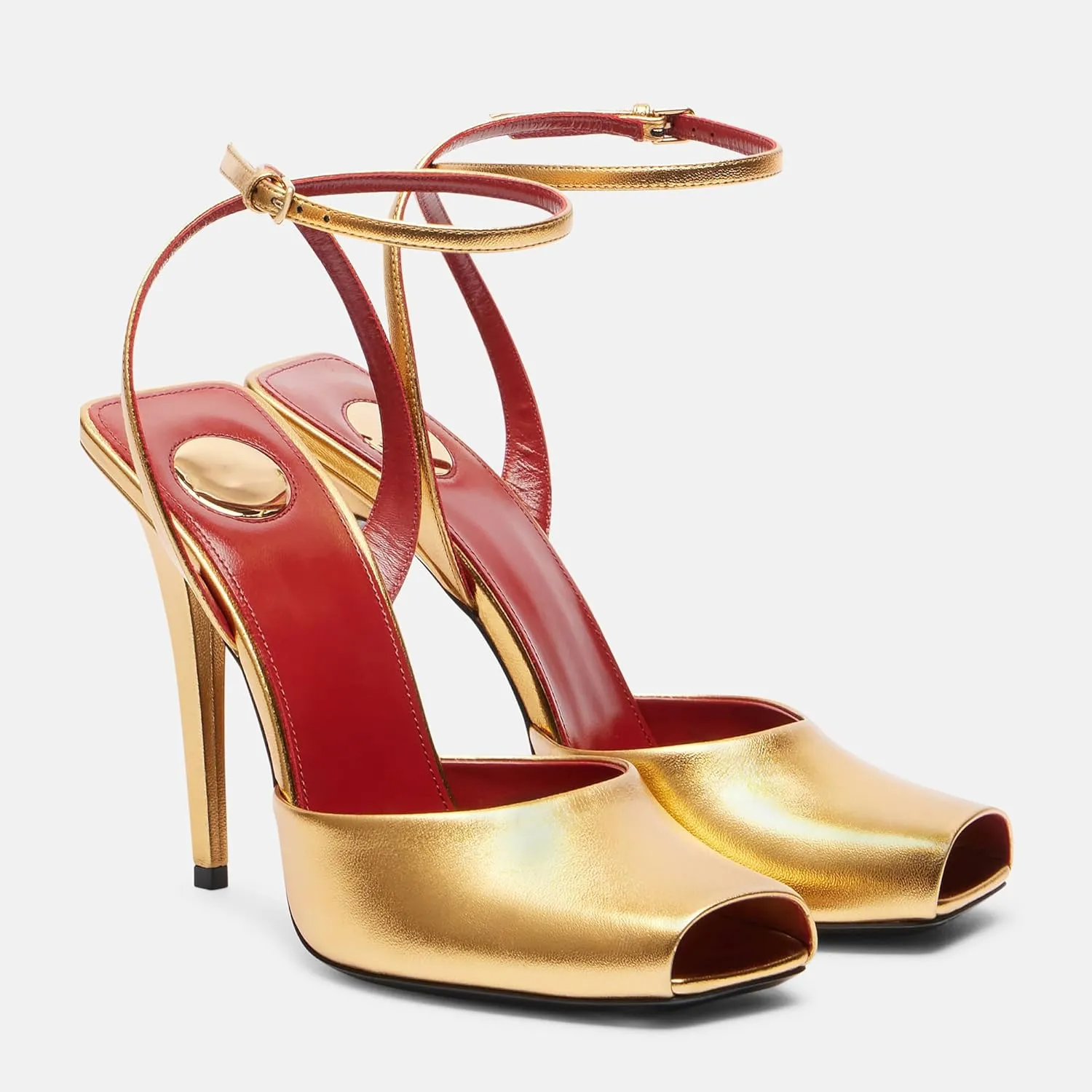 Arqa Stiletto High Heel Sandals for Women Covered Adjustable Ankle Strap Peep Toe Sandal Office Party Dressy Pumps Sexy Elegant Wedding Open Toe Shoes