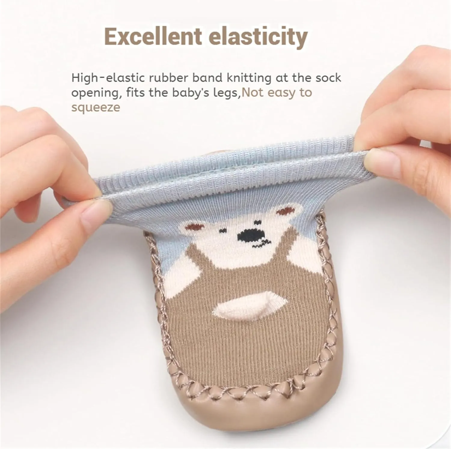 Baby Slippers Socks Toddler Non-skid Sock Shoes Non Slip Floor Grippers for Boys Girls First Walking 2 Pairs
