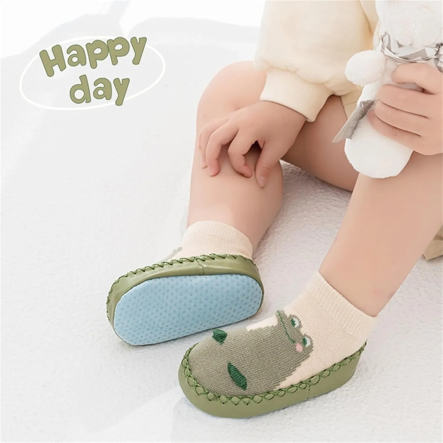 Baby Slippers Socks Toddler Non-skid Sock Shoes Non Slip Floor Grippers for Boys Girls First Walking 2 Pairs