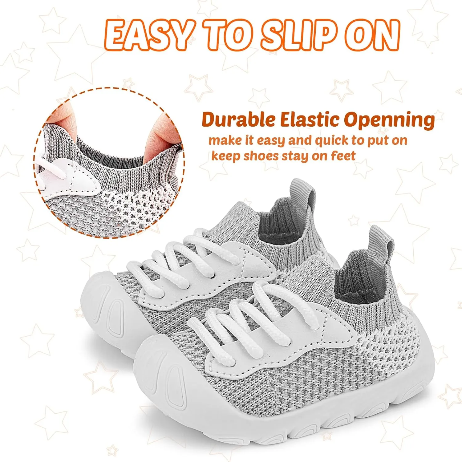 Baby Walking Shoes Toddler Girl Boy Soft Sole Breathable Cotton Canvas Shoes Infant Lightweight Non-Slip Safer Slip-on First Walkers Shoes Casual Tennis Wide Sneakers Rubber Soles Running Outdoor