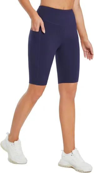baleaf Women's 10"/ 12" Long Biker Yoga Compression Shorts High Waist Knee Length Spandex Workout Shorts with Pockets Soft