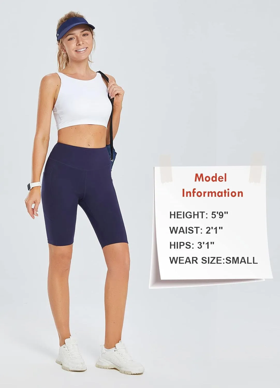 baleaf Women's 10"/ 12" Long Biker Yoga Compression Shorts High Waist Knee Length Spandex Workout Shorts with Pockets Soft