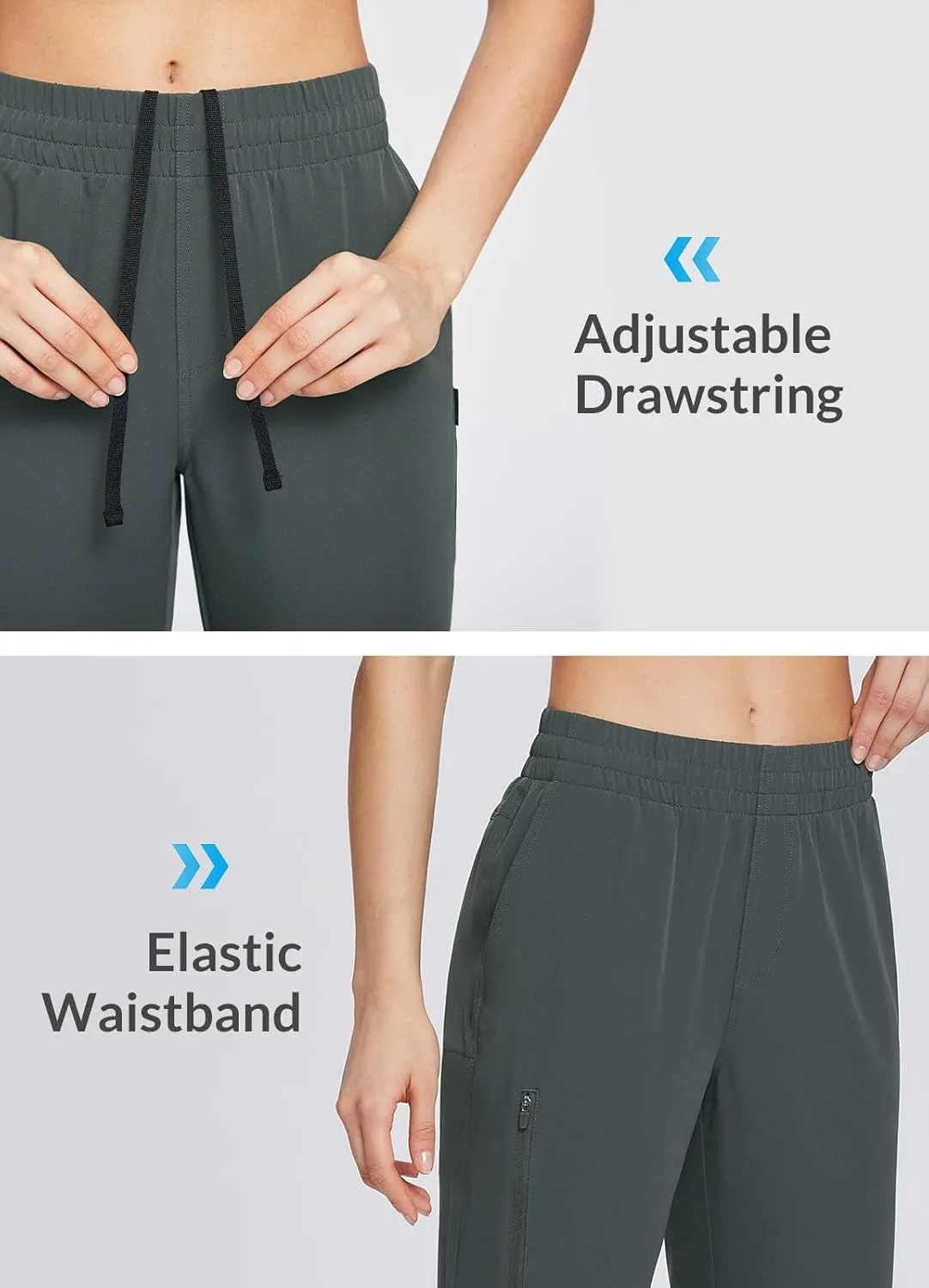baleaf Women's Hiking Water Resistant Pants UPF Roll Up Convertible Capri Pant Quick Dry Zipper Pockets Travel Fishing