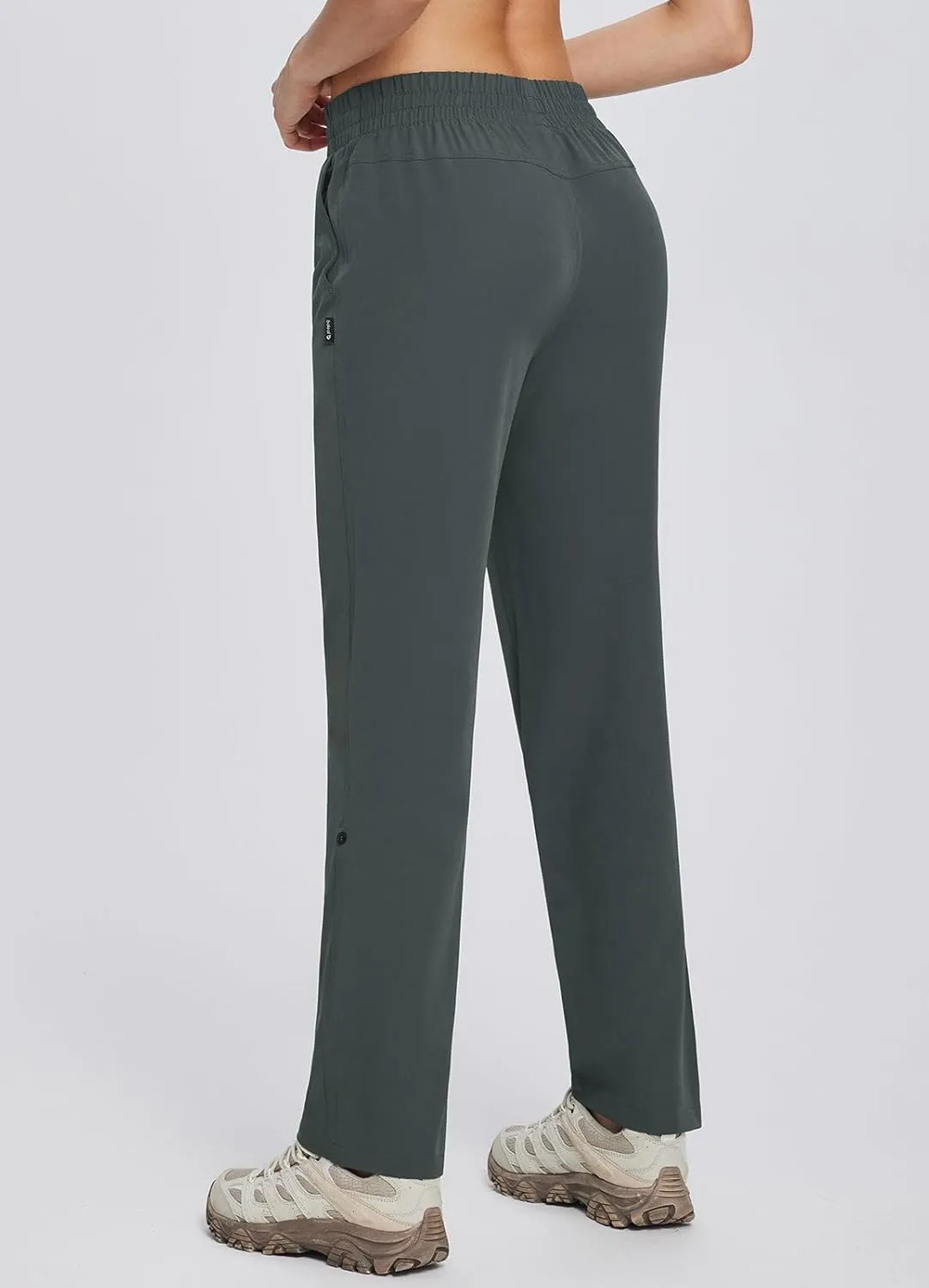 baleaf Women's Hiking Water Resistant Pants UPF Roll Up Convertible Capri Pant Quick Dry Zipper Pockets Travel Fishing