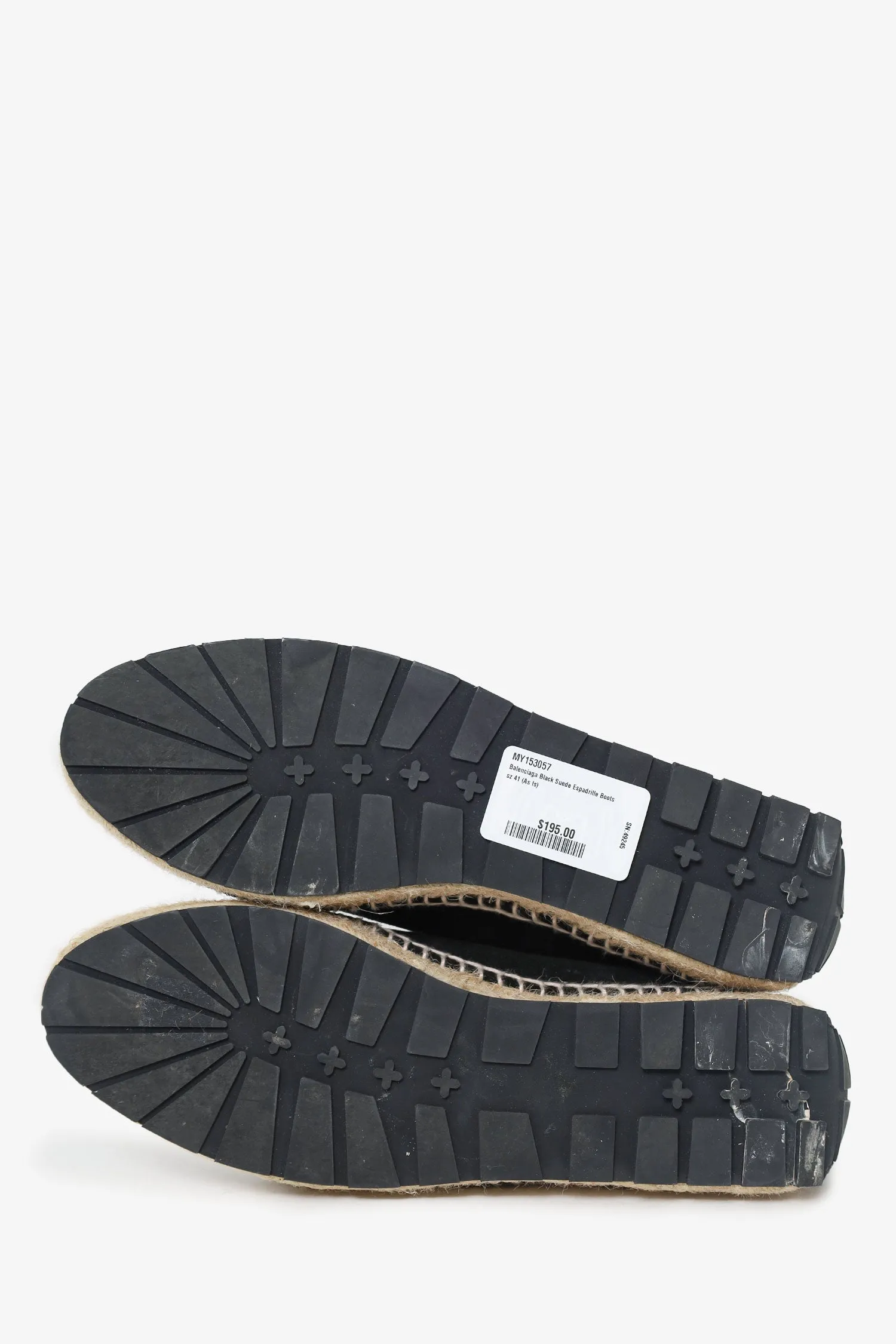 Balenciaga Black Suede Espadrille Boots Size 41