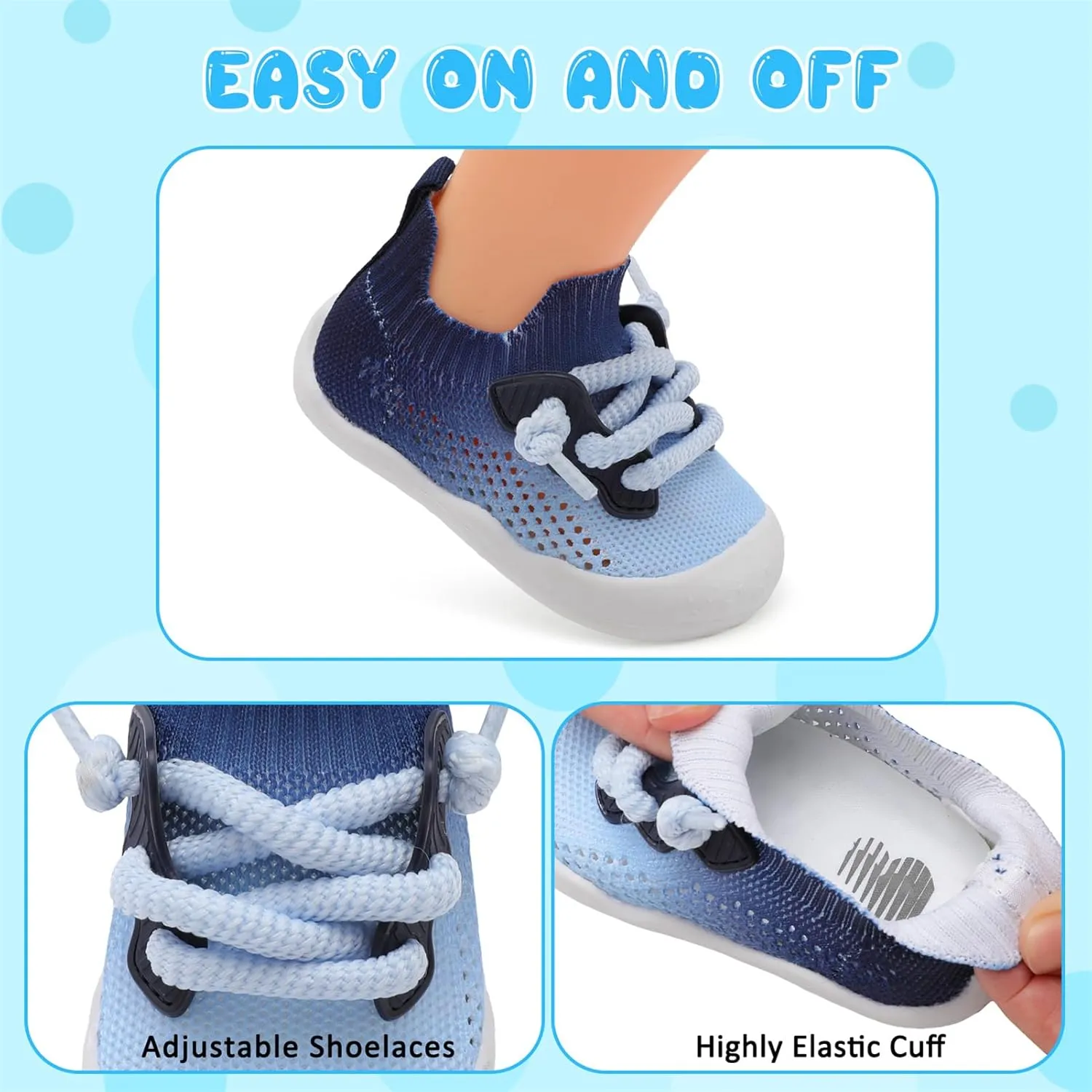 BARERUN Baby Shoes Baby First Walking Shoes Infant Sneakers Wide Barefoot Slip on Soft Sole Boys Girls Crib Shoe Toddler Breathable Lightweight House Socks