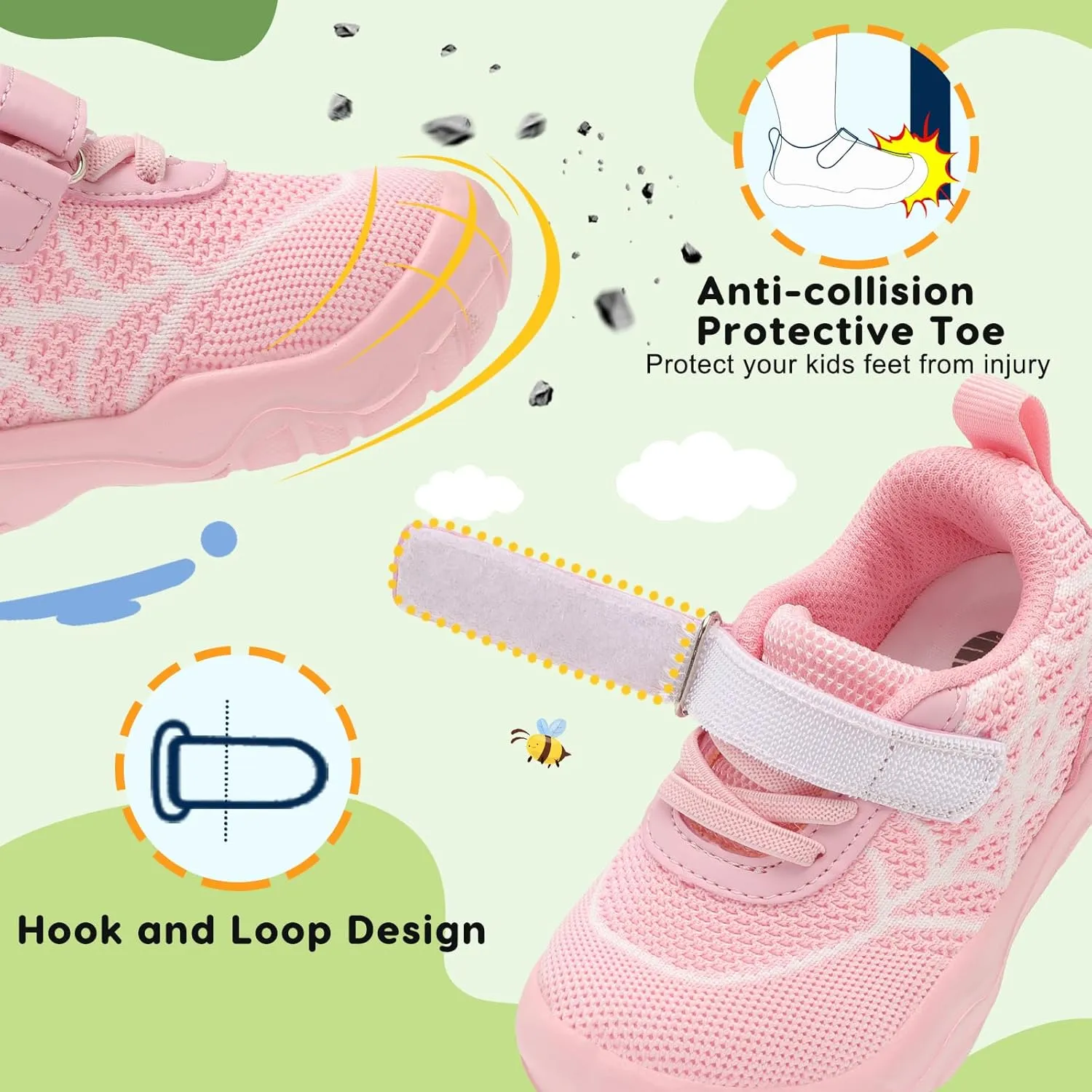 BARERUN Toddler Shoes Boys Girls Barefoot Shoes Kids Breathable Sneakers School Tennis Shoes Slip on Running Shoes Infant Toddler Walking Shoes