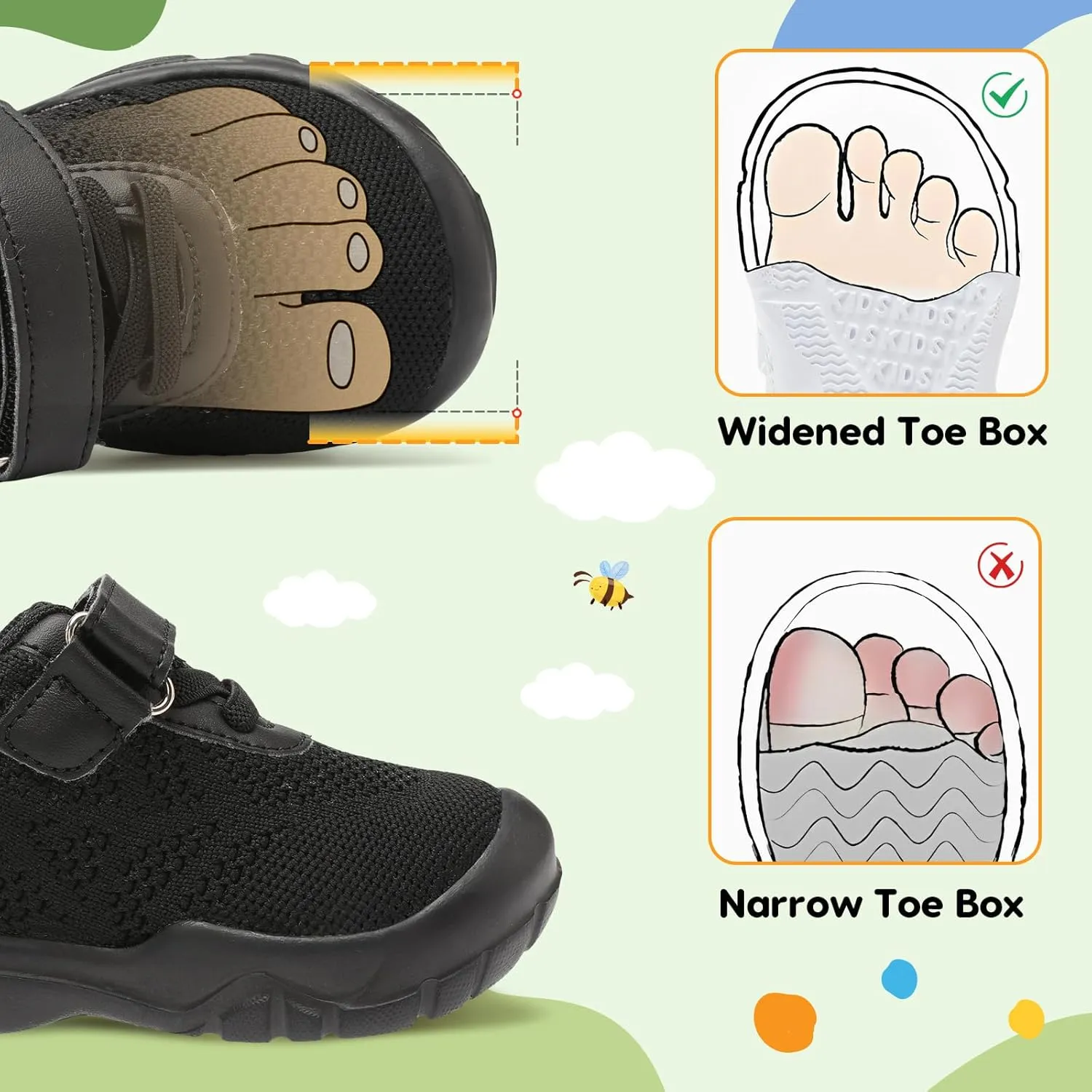 BARERUN Toddler Shoes Boys Girls Barefoot Shoes Kids Breathable Sneakers School Tennis Shoes Slip on Running Shoes Infant Toddler Walking Shoes