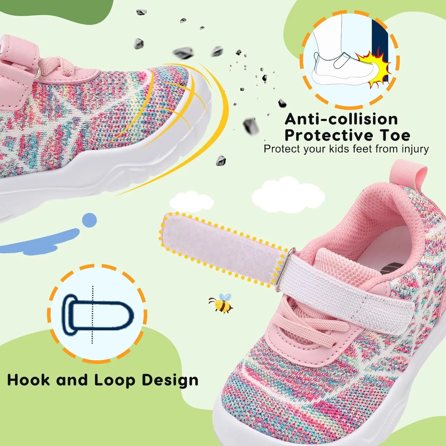 BARERUN Toddler Shoes Boys Girls Barefoot Shoes Kids Breathable Sneakers School Tennis Shoes Slip on Running Shoes Infant Toddler Walking Shoes
