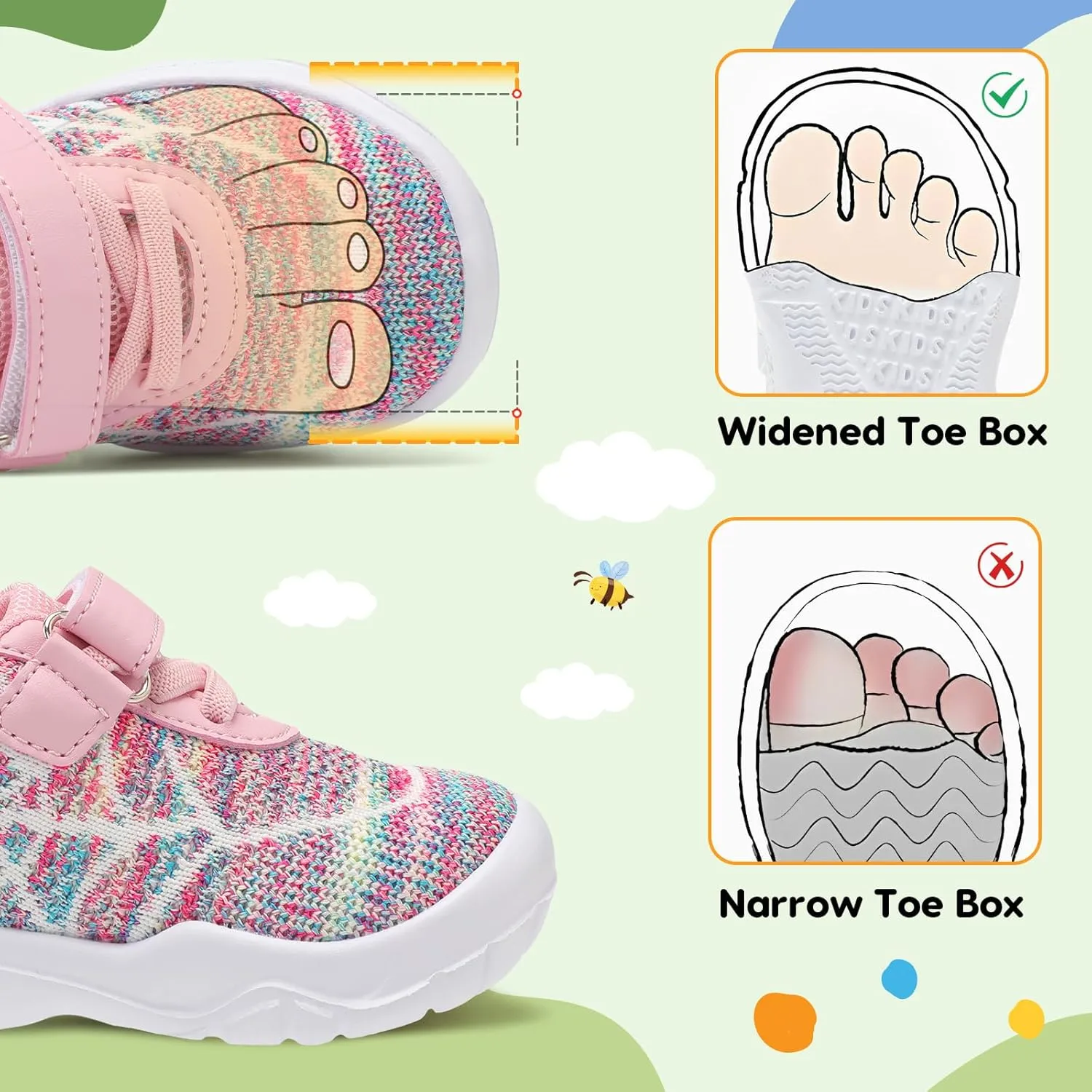 BARERUN Toddler Shoes Boys Girls Barefoot Shoes Kids Breathable Sneakers School Tennis Shoes Slip on Running Shoes Infant Toddler Walking Shoes
