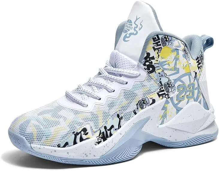Basketball Shoes for Boys and Kids, Walking Running Shoes Breathable Comfortable Boys Sneakers for Little and Big Kids