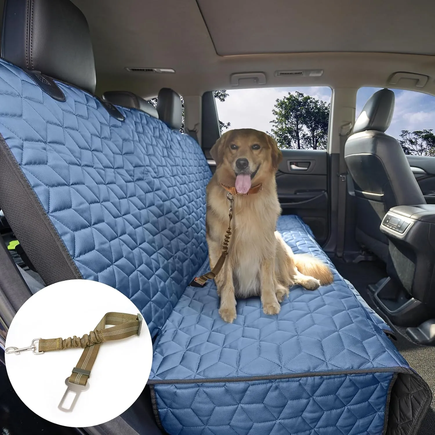 Bench Dog Car Seat Covers for SUV, Waterproof Dogs Seat Cover for Back Seat Fit Ford Explorer Heavy Duty Non Slip Back Seat Cover Protector for Kids Toyota Highlander/Pilot/Subaru Outback/Jeep